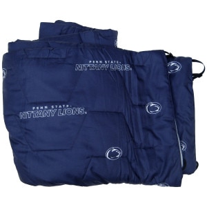navy blanket with repeating Penn State Nittany Lions and Athletic Logos